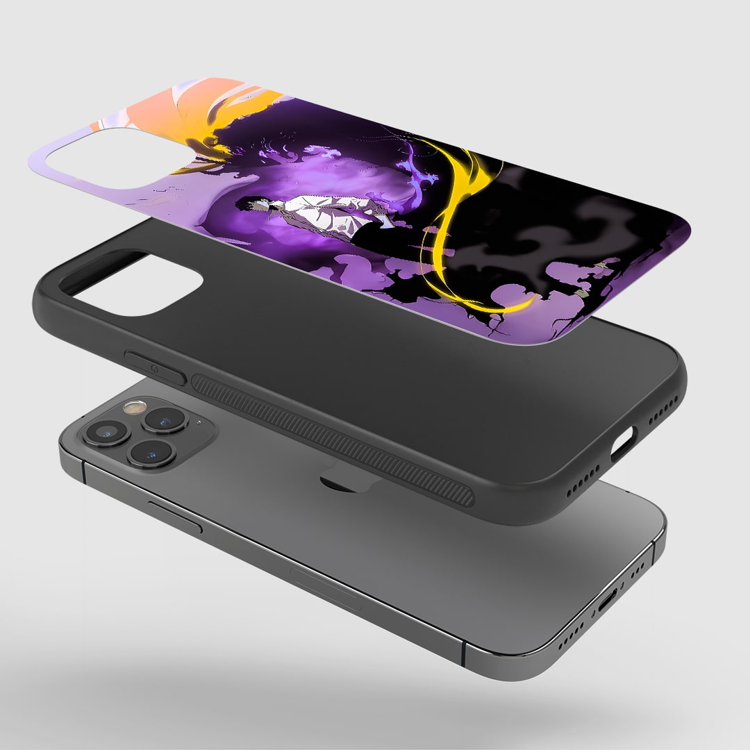 Angled view of Jinwoo and Igris Case capturing power and loyalty.
