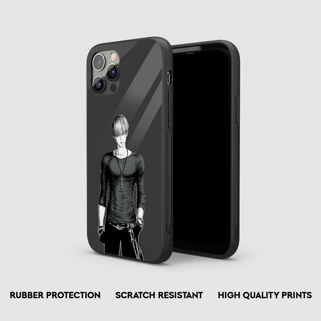 Side view of the Amai Mask Armored Phone Case, highlighting its thick, protective silicone material.