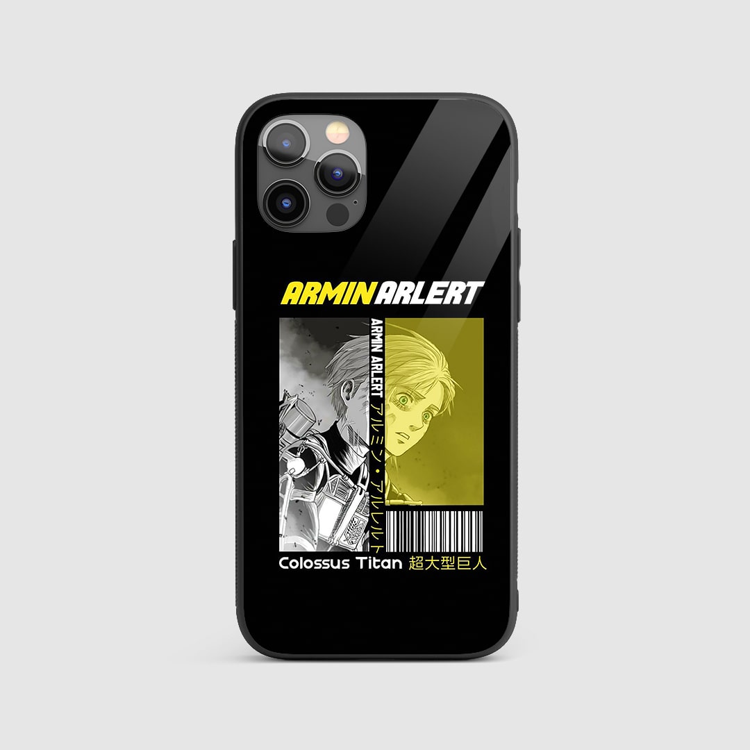 Armin Graphic Silicone Armored Phone Case featuring striking artwork of Armin Arlert.