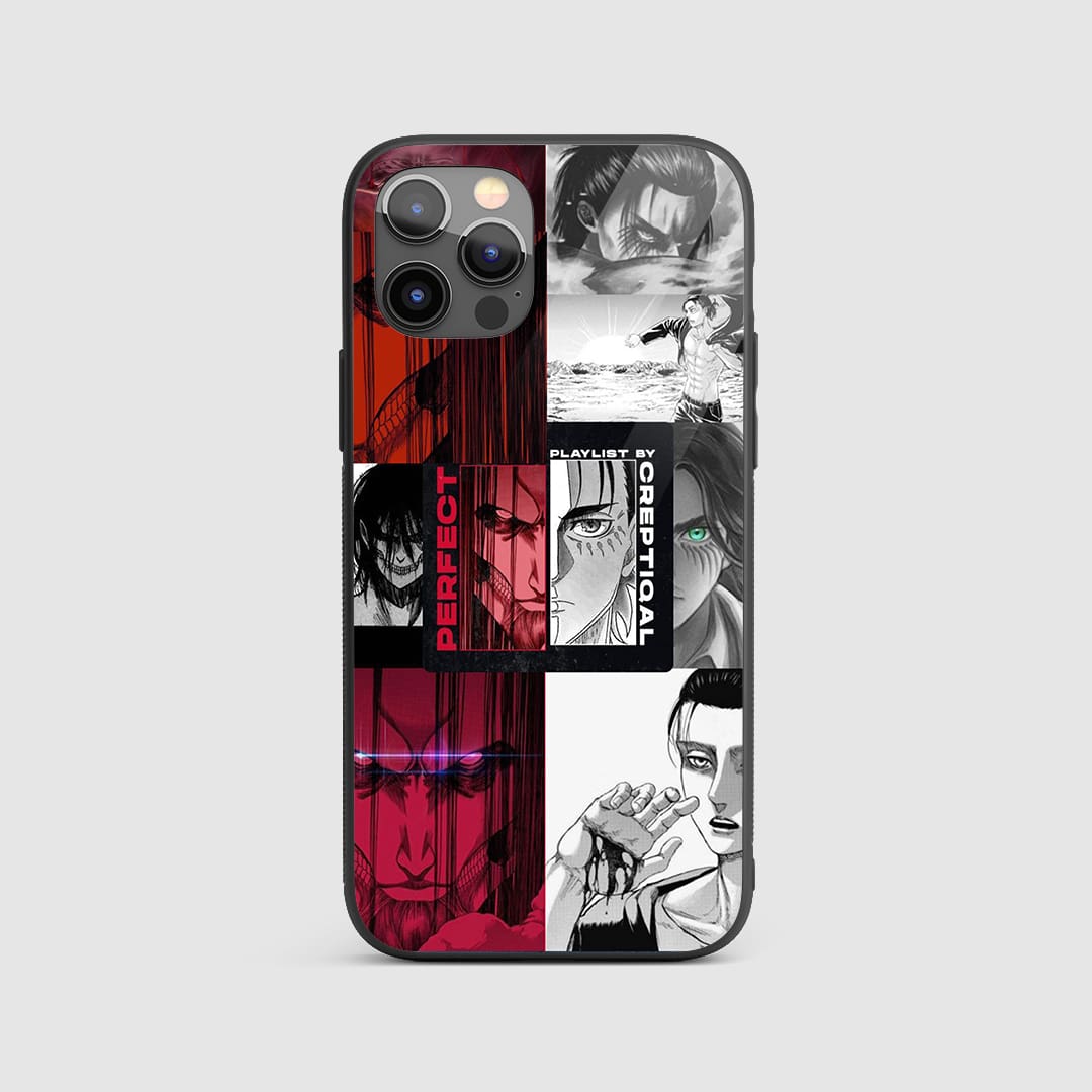 Attack on Titan Soundtrack Silicone Armored Phone Case front view with soundtrack-inspired design