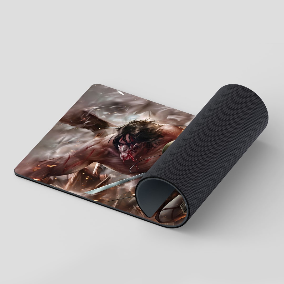 Smooth Attack on Titan Action themed desk mat