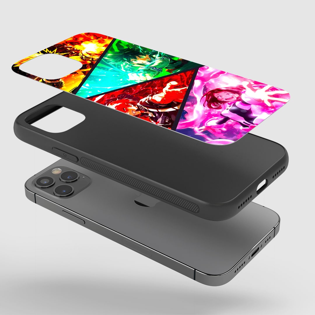 Durable silicone armored phone cover with Bakugo design