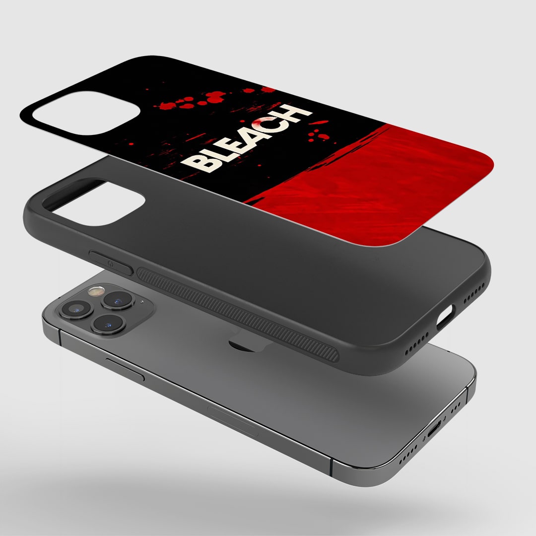 Bleach Red & Black Phone Case installed on a smartphone, offering robust protection and a bold design.