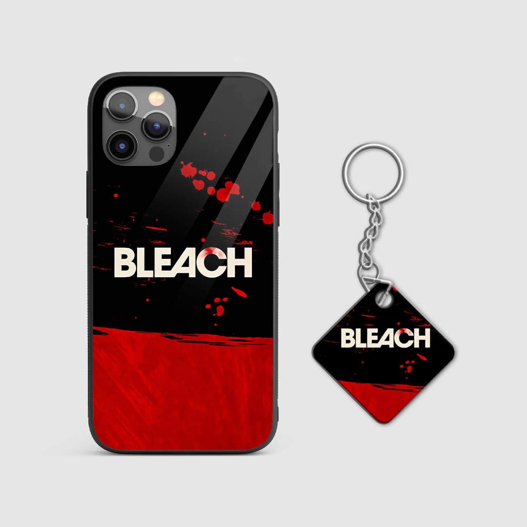 Bold red and black design inspired by Bleach on a durable silicone phone case with Keychain.