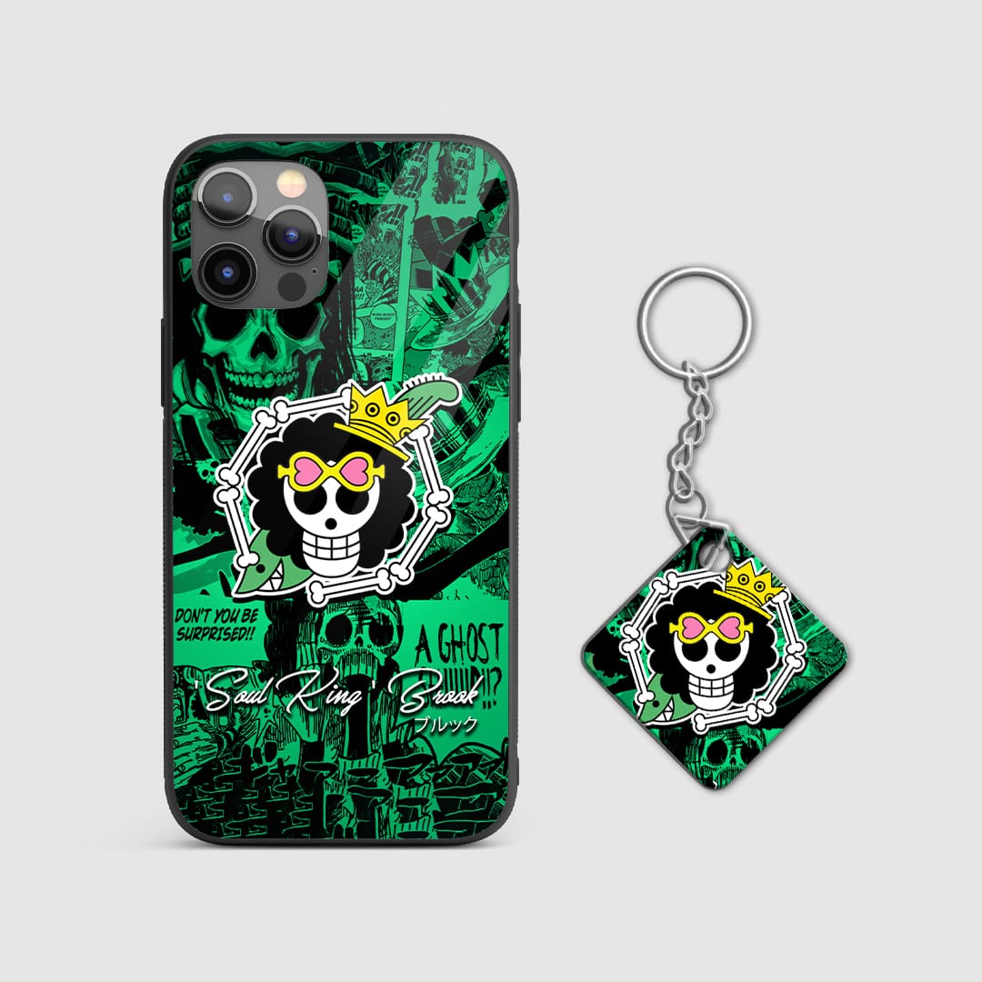 Close-up of Brook's symbol on the armored silicone phone case with Keychain.