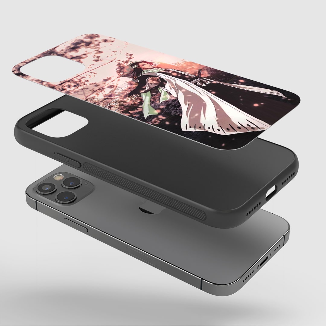 Byakuya Kuchiki Phone Case installed on a smartphone, offering robust protection and an elegant design.