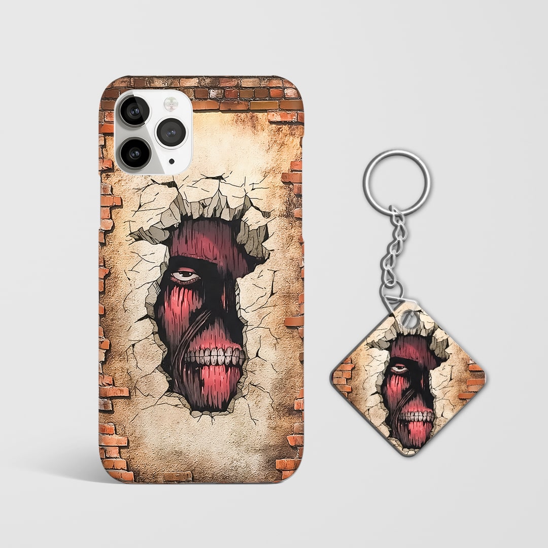 Back view showing Colossal Titan behind Wall Maria with Keychain.