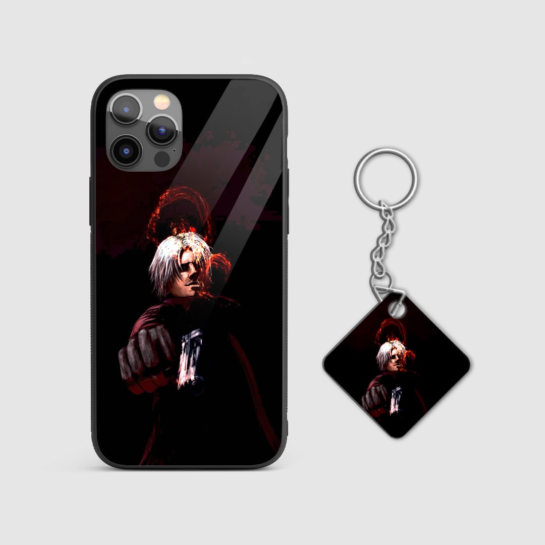 Back design of Devil May Cry Dante Dark Aura case with Keychain
