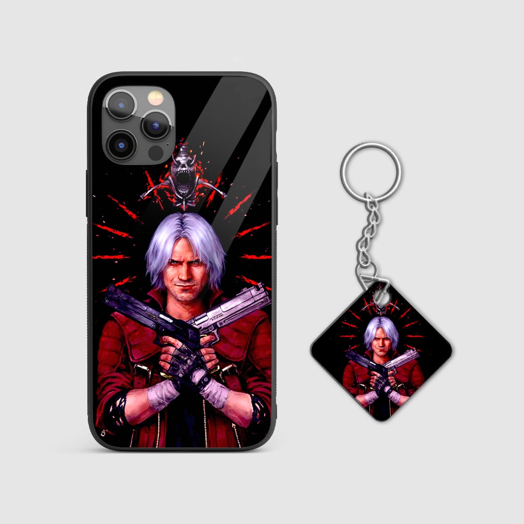 Back design of Devil May Cry Dante Dual Pistols case with Keychain