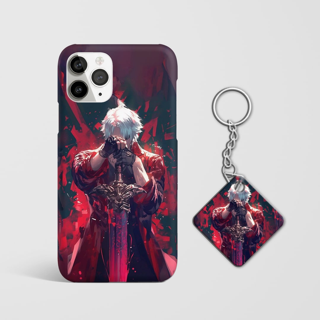 Back design of Devil May Cry Dante Splash Graphic case with Keychain