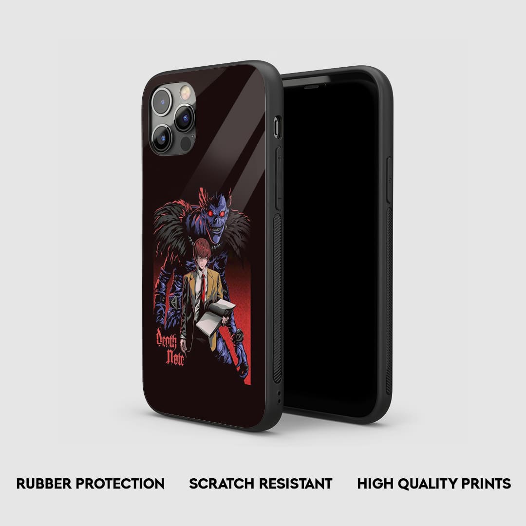 Side view of the Death Note Aesthetic Armored Phone Case, highlighting its robust, protective silicone.
