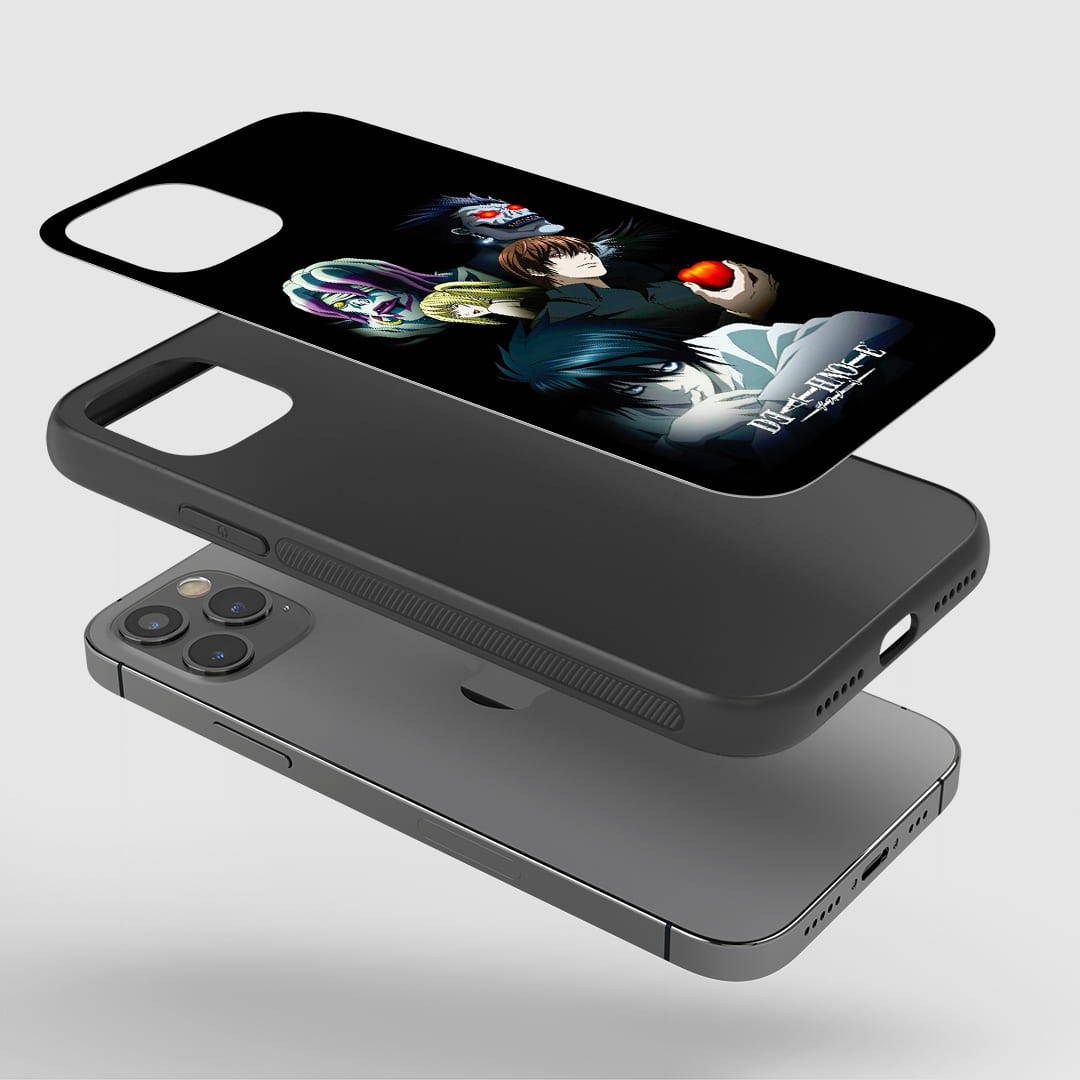 Death Note Characters Phone Case installed on a smartphone, ensuring full accessibility and maximum protection.