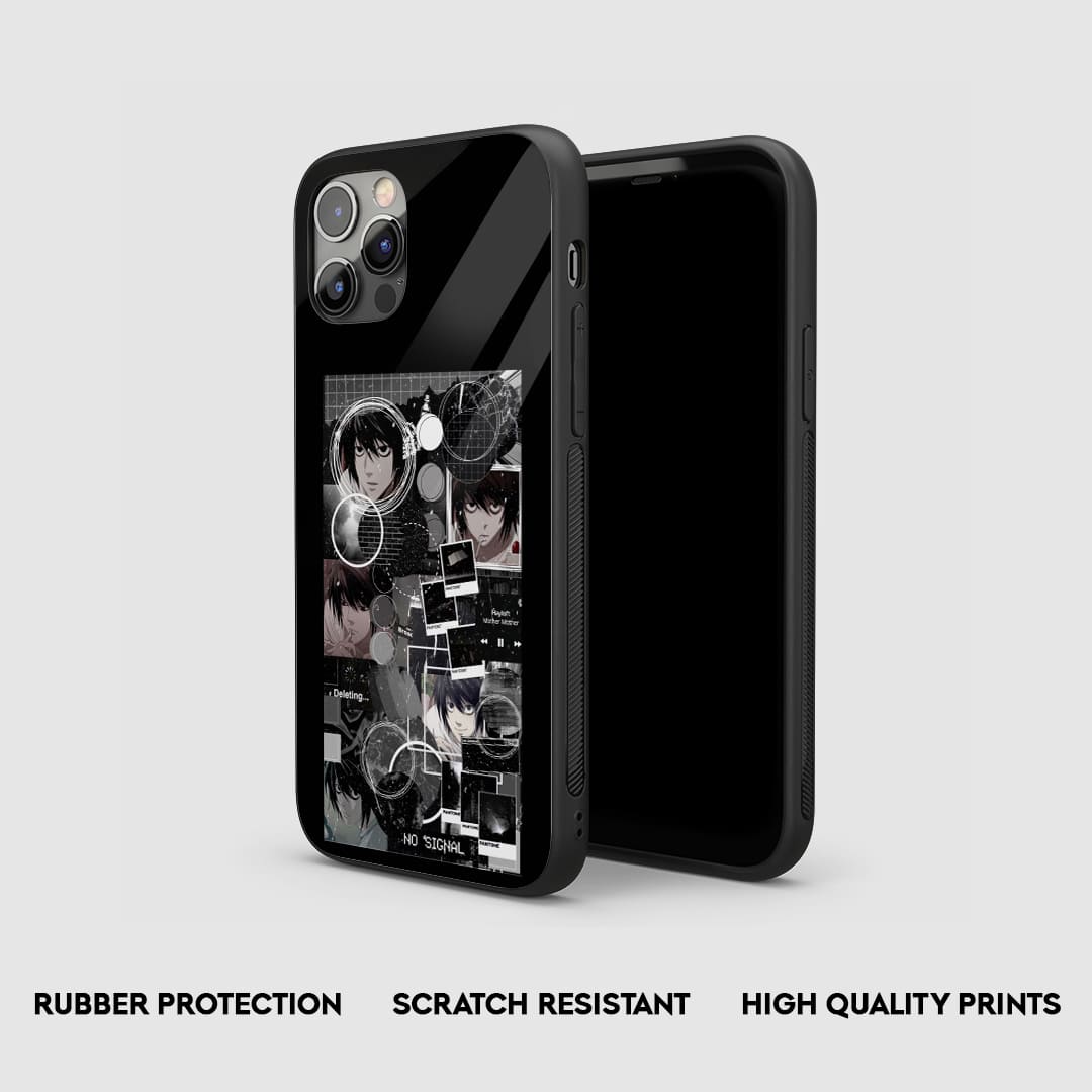 Side view of the Death Note Collage Armored Phone Case, emphasizing its thick, protective silicone.