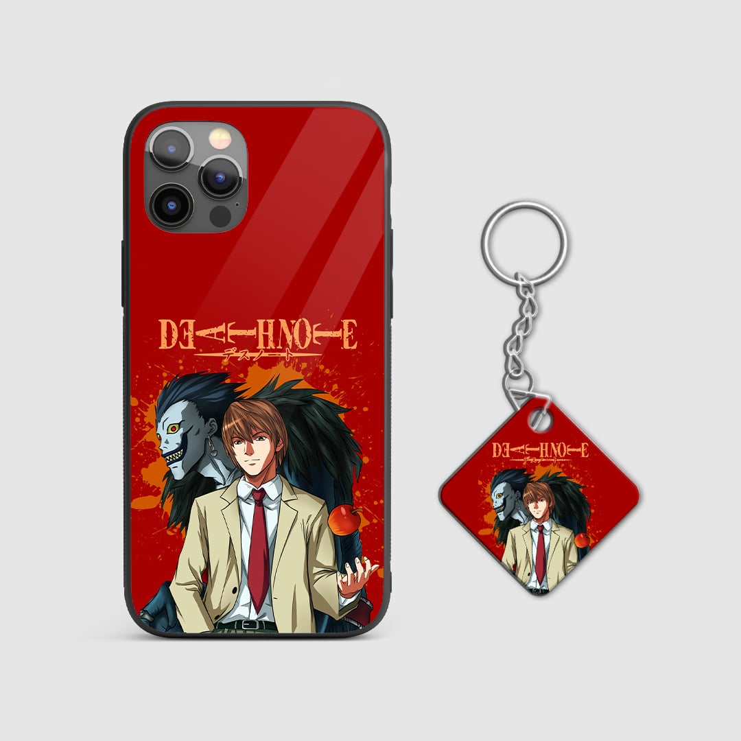 Sinister depiction of Ryuk on a high-quality silicone phone case, capturing his eerie allure with Keychain.