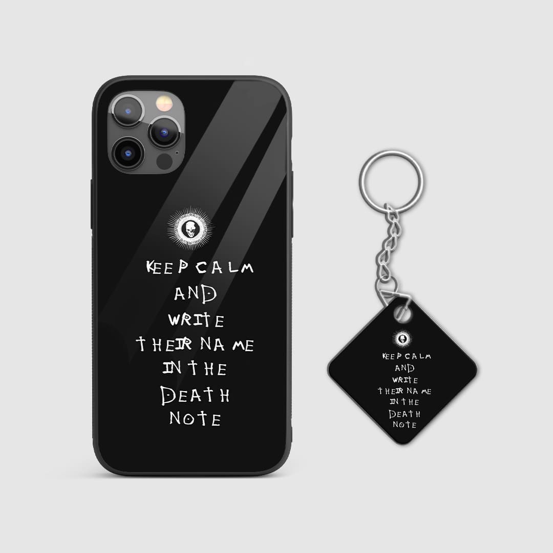 Intriguing display of Death Note's philosophical quotes on a durable silicone phone case with Keychain.