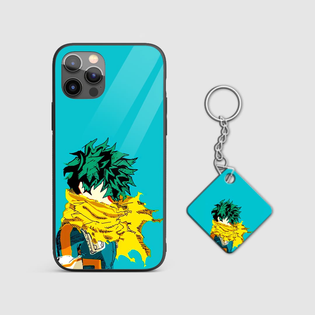Durable My Hero Academia Deku Emotional phone case with Keychain