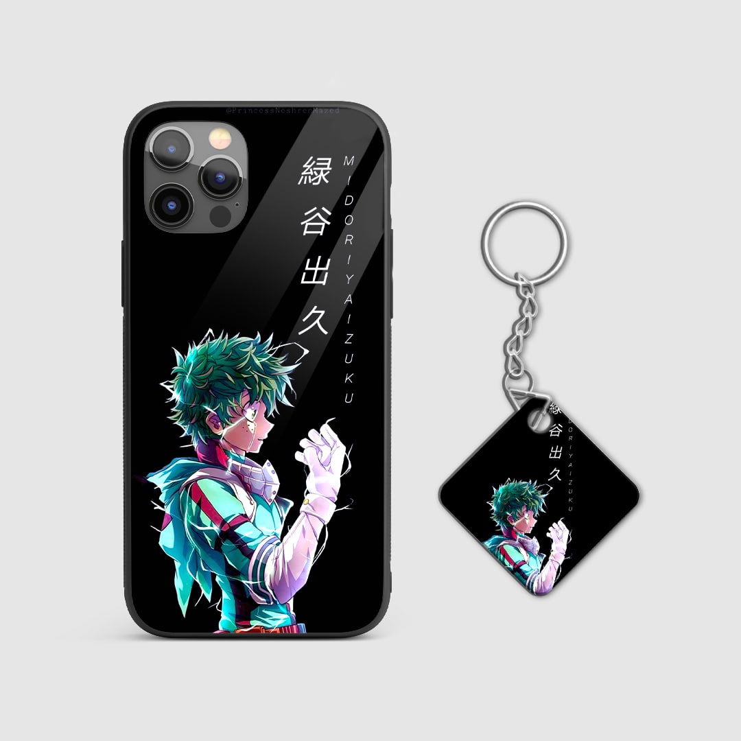 Durable My Hero Academia Deku lightning phone case with Keychain