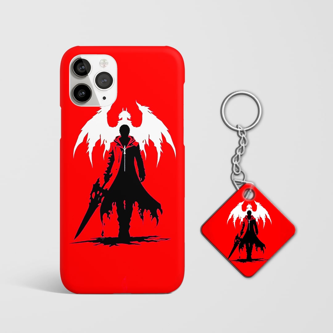 Back design of Demon Wings Phone Cover with Keychain
