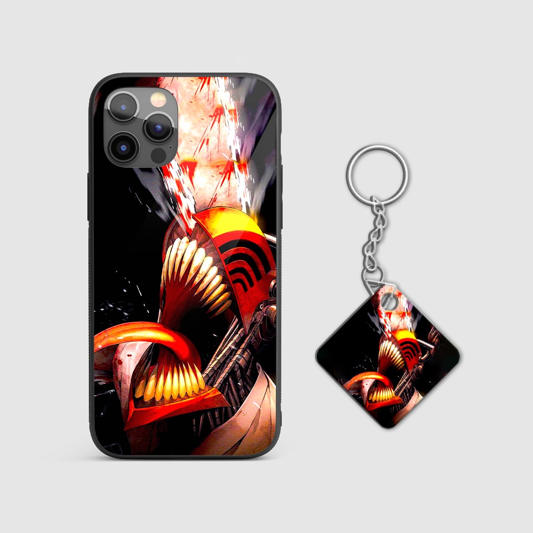 Back design of Chainsaw Man Demonic Awakening armored case with Keychain