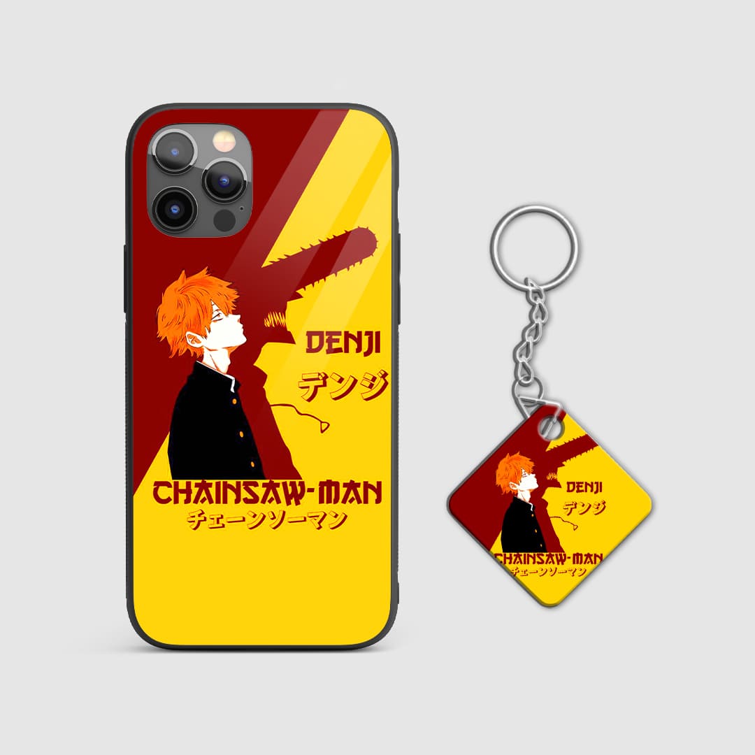 Back design of Chainsaw Man Denji Minimal armored case with Keychain