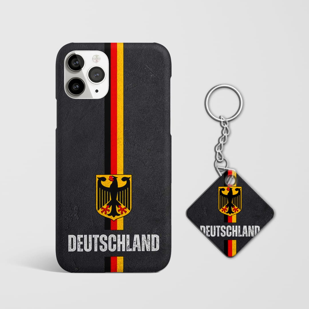 Germany eagle stripe phone case with Keychain