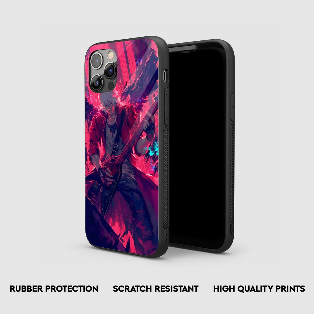 Side angle of Devil Arms Guitar anime armored phone case