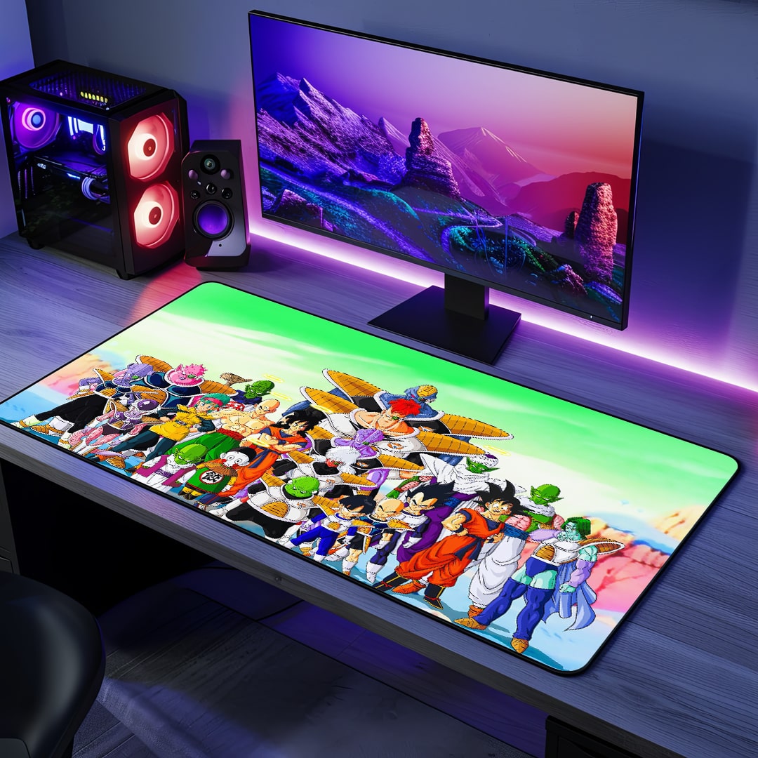 Dragon Ball Characters Desk Mat with vibrant anime design