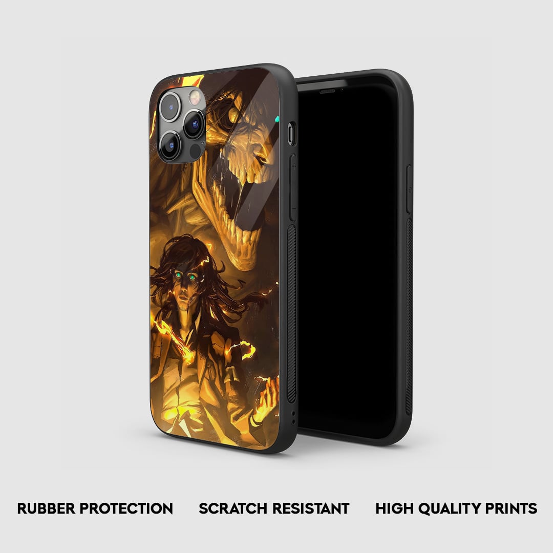 Side view of the Eren Doomsday Armored Phone Case, highlighting its thick, protective silicone material.