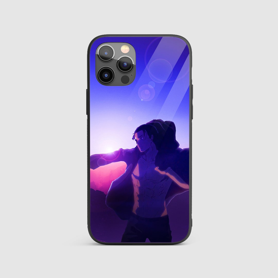 Eren Yeager Bright Silicone Armored Phone Case featuring vibrant artwork of Eren Yeager.