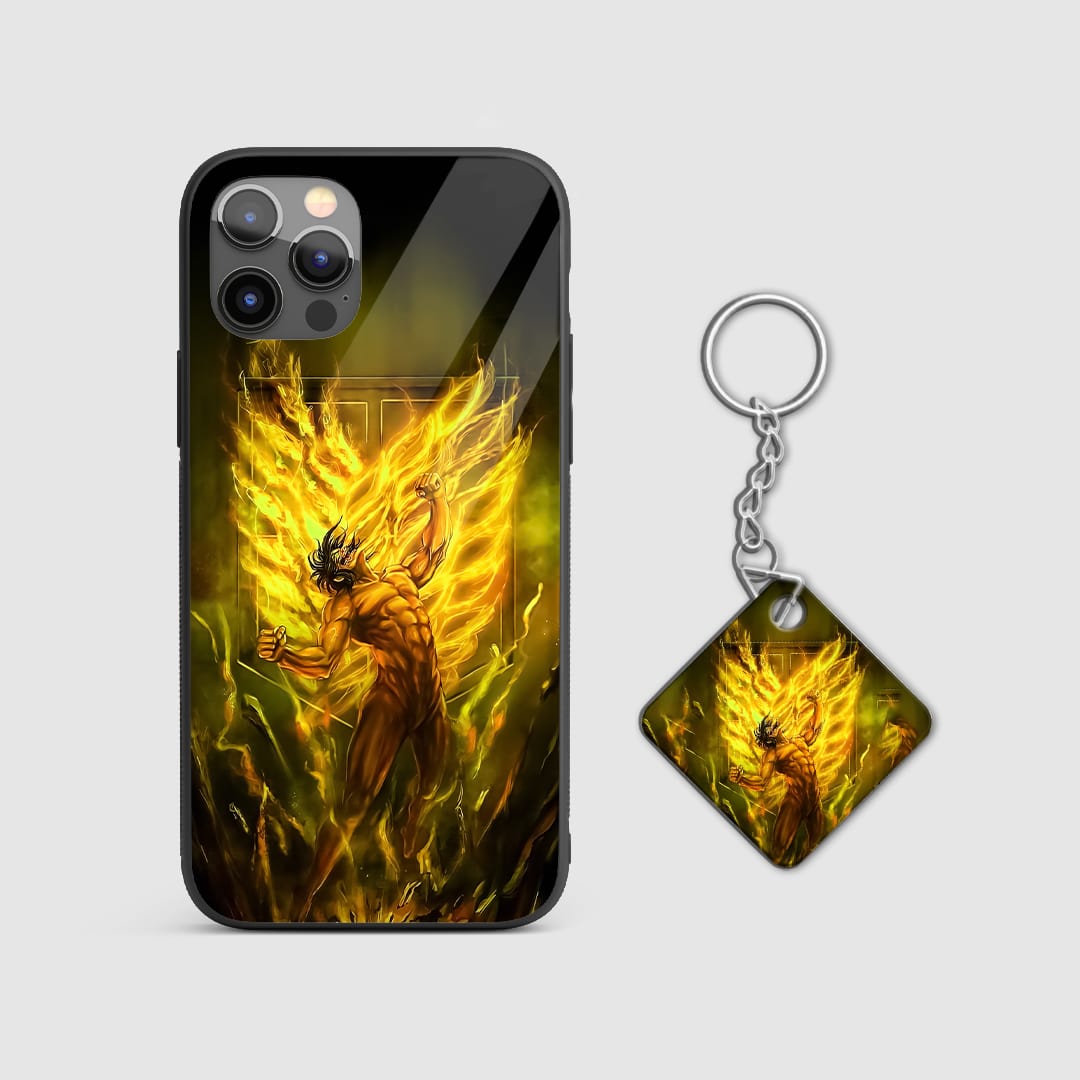 Back view showing Eren in full titan form from Attack on Titan with Keychain.