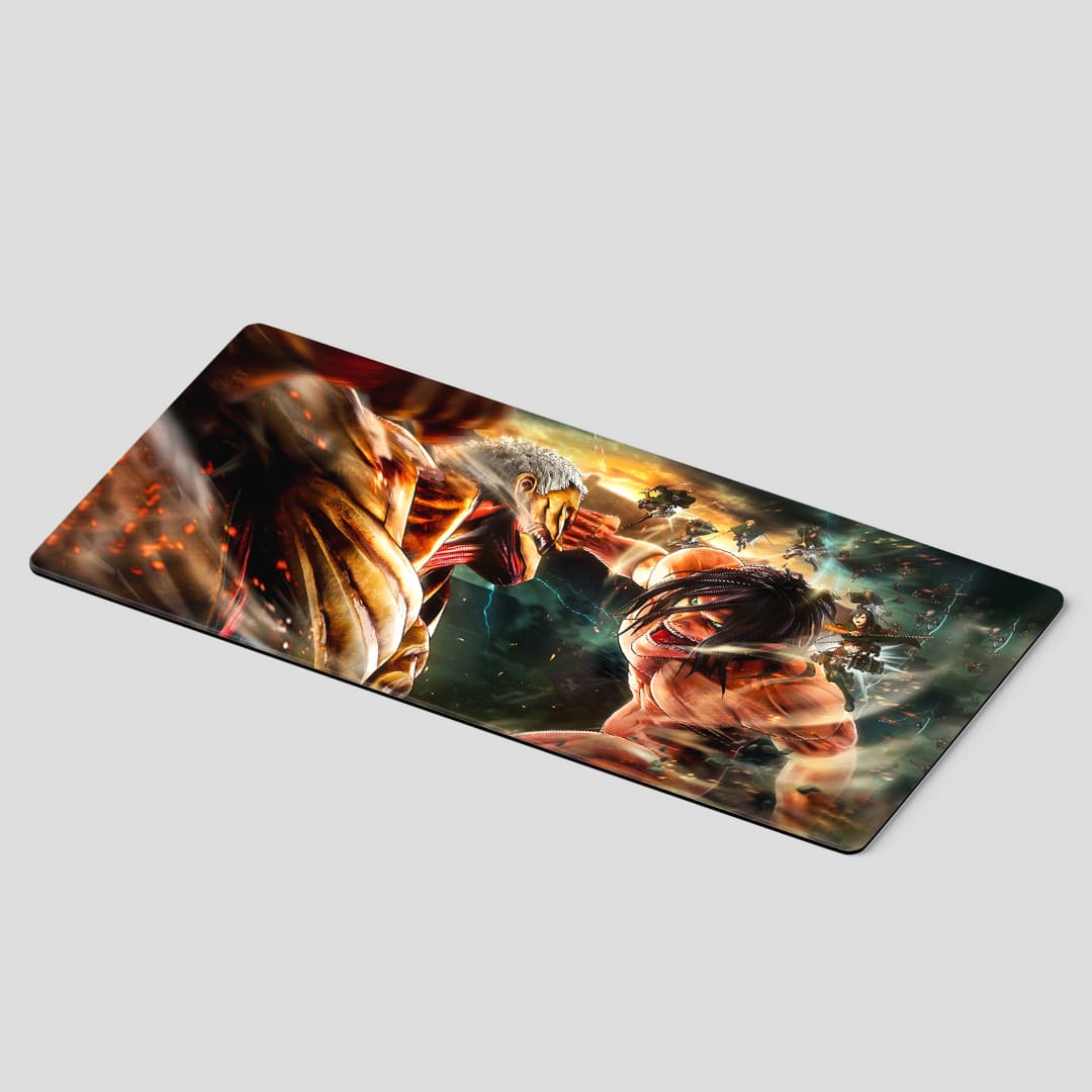 Attack on Titan Eren vs Armored Titan battle desk mat