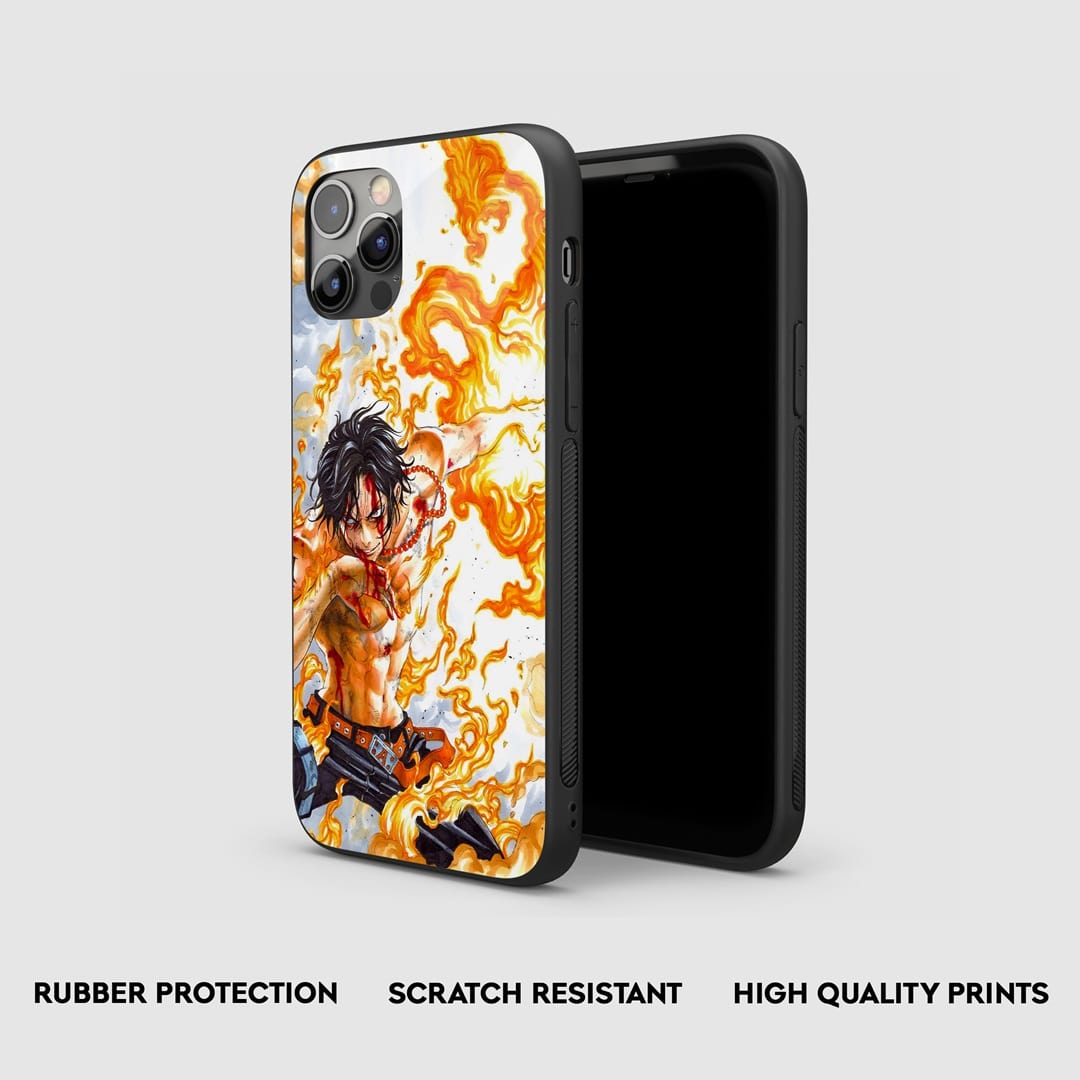 Side view of Fire Fist Ace Armored Phone Case showing its thick, protective silicone.