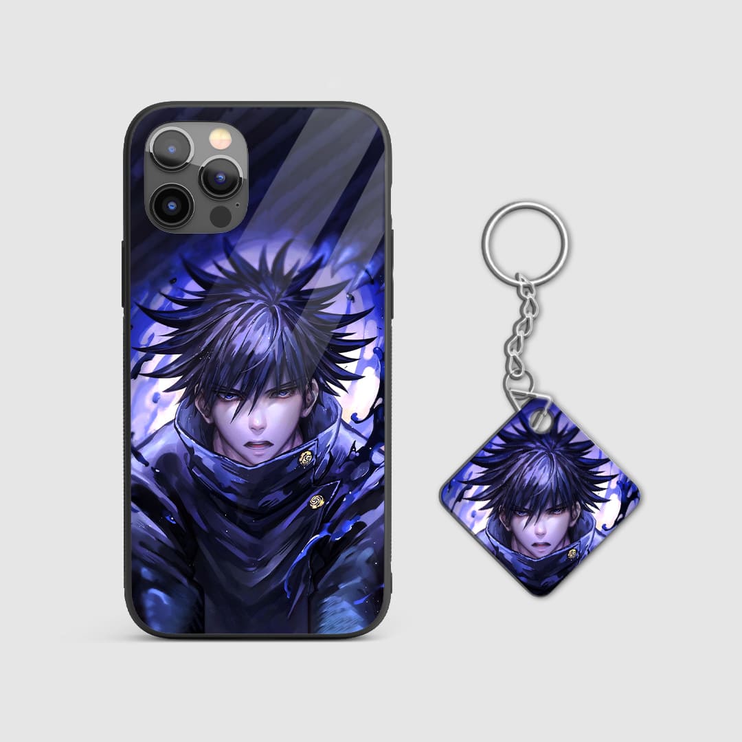 Subtle and stylish depiction of Fushiguro’s essence on the durable silicone phone case with Keychain.