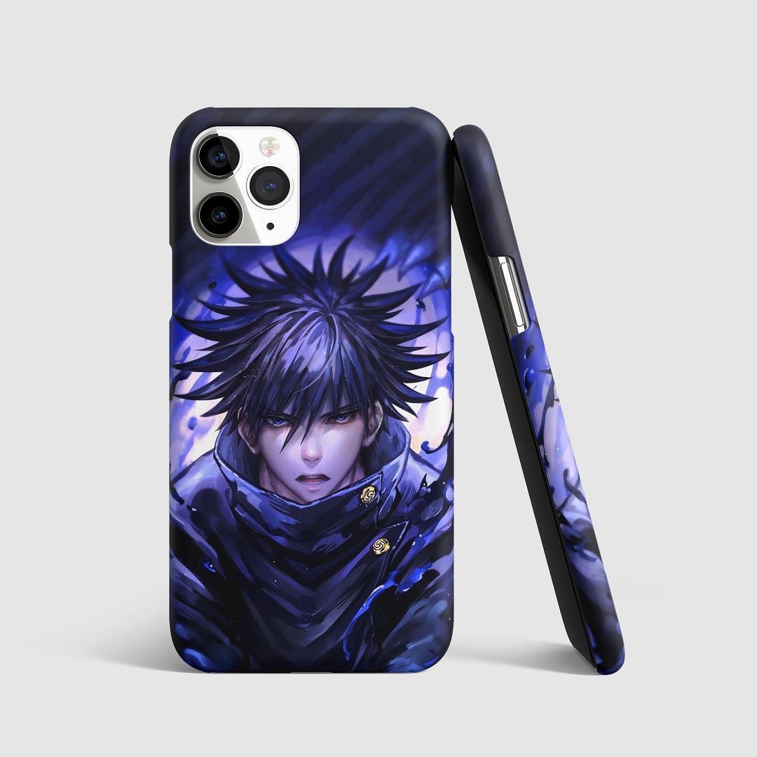 Minimalist design of Fushiguro Megumi on phone cover.