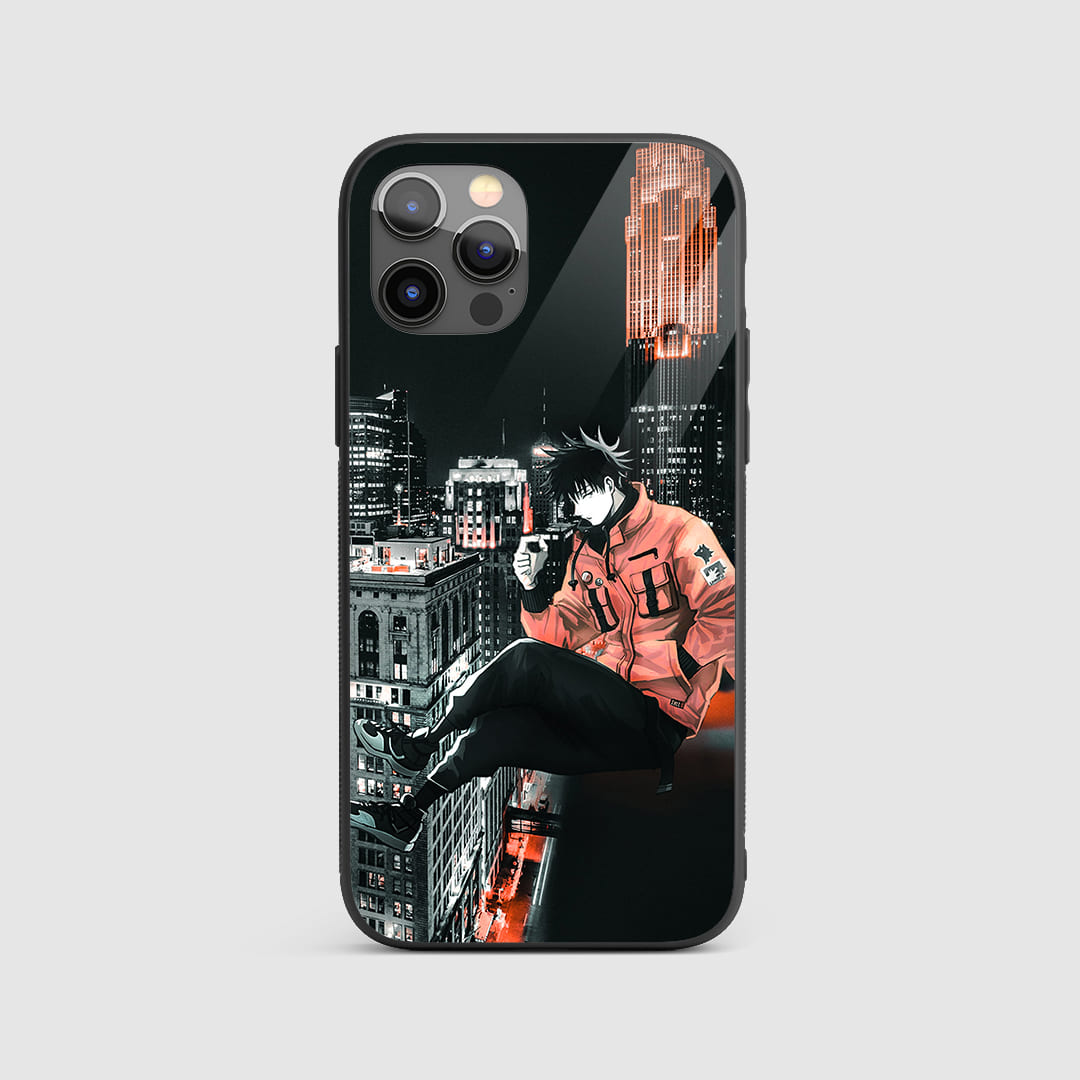Fushiguro Graphic Silicone Armored Phone Case featuring Megumi Fushiguro summoning his shikigami.