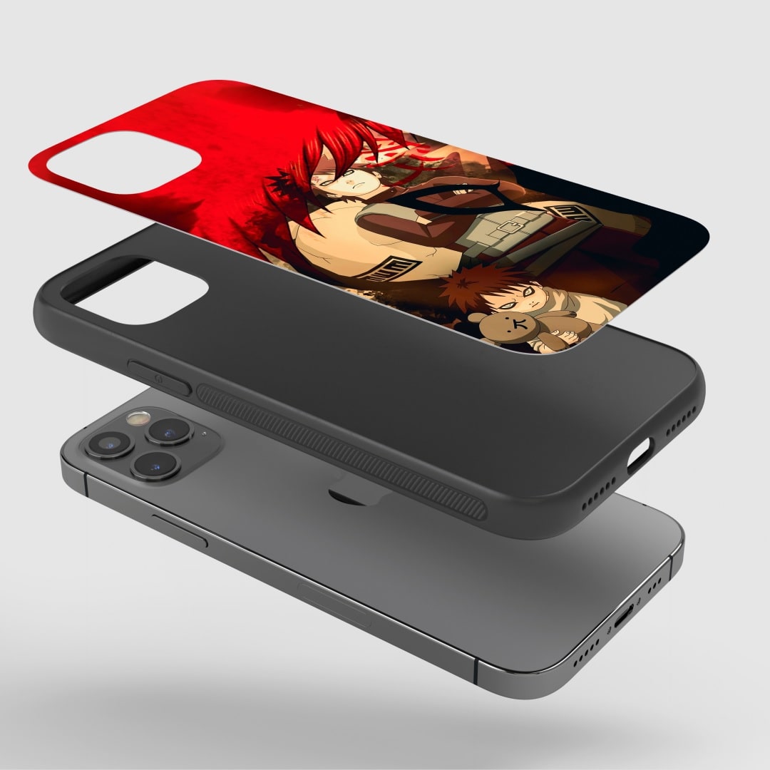 Close-up of the Gaara Silicone Armored Phone Case showing the texture and vibrant color detailing.