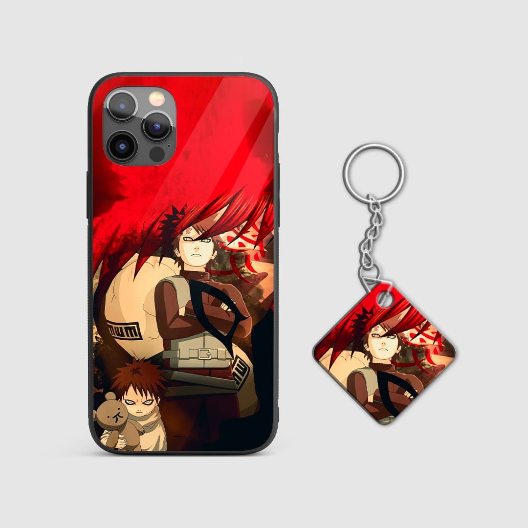 Phone equipped with Gaara Silicone Armored Phone Case, highlighting the snug fit and protection with Keychain