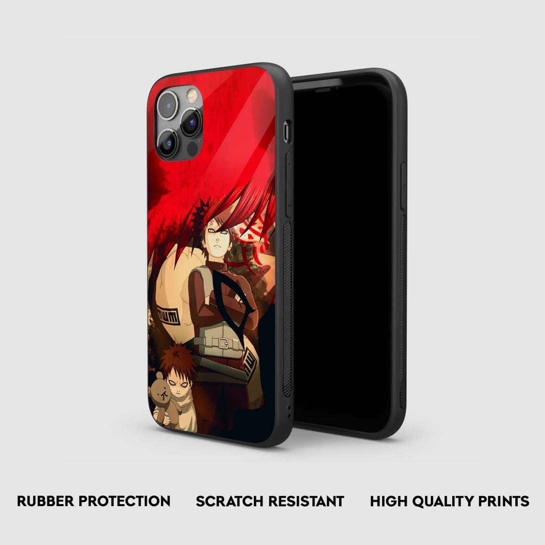Gaara Silicone Armored Phone Case being used on a smartphone, demonstrating easy access to buttons and ports.