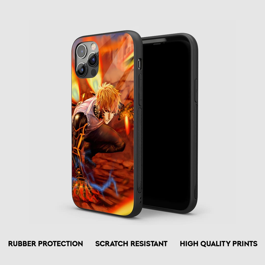 Side view of the Genos Action Armored Phone Case, highlighting its thick, protective silicone material.