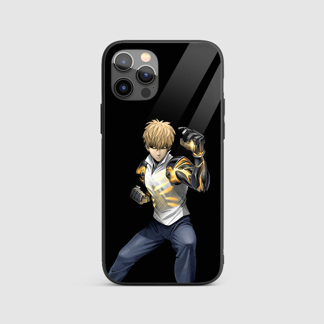 Genos Minimal Silicone Armored Phone Case featuring sleek artwork of Genos.
