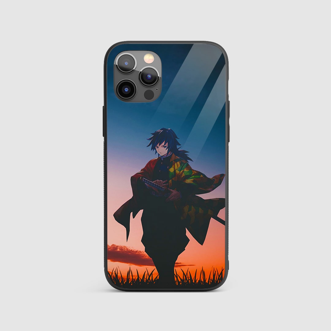Giyu Aesthetic Silicone Armored Phone Case featuring beautiful artwork of Giyu Tomioka.