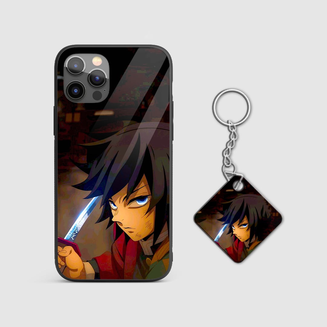 Durable Giyu Tomioka sword silicone armored case with Keychain