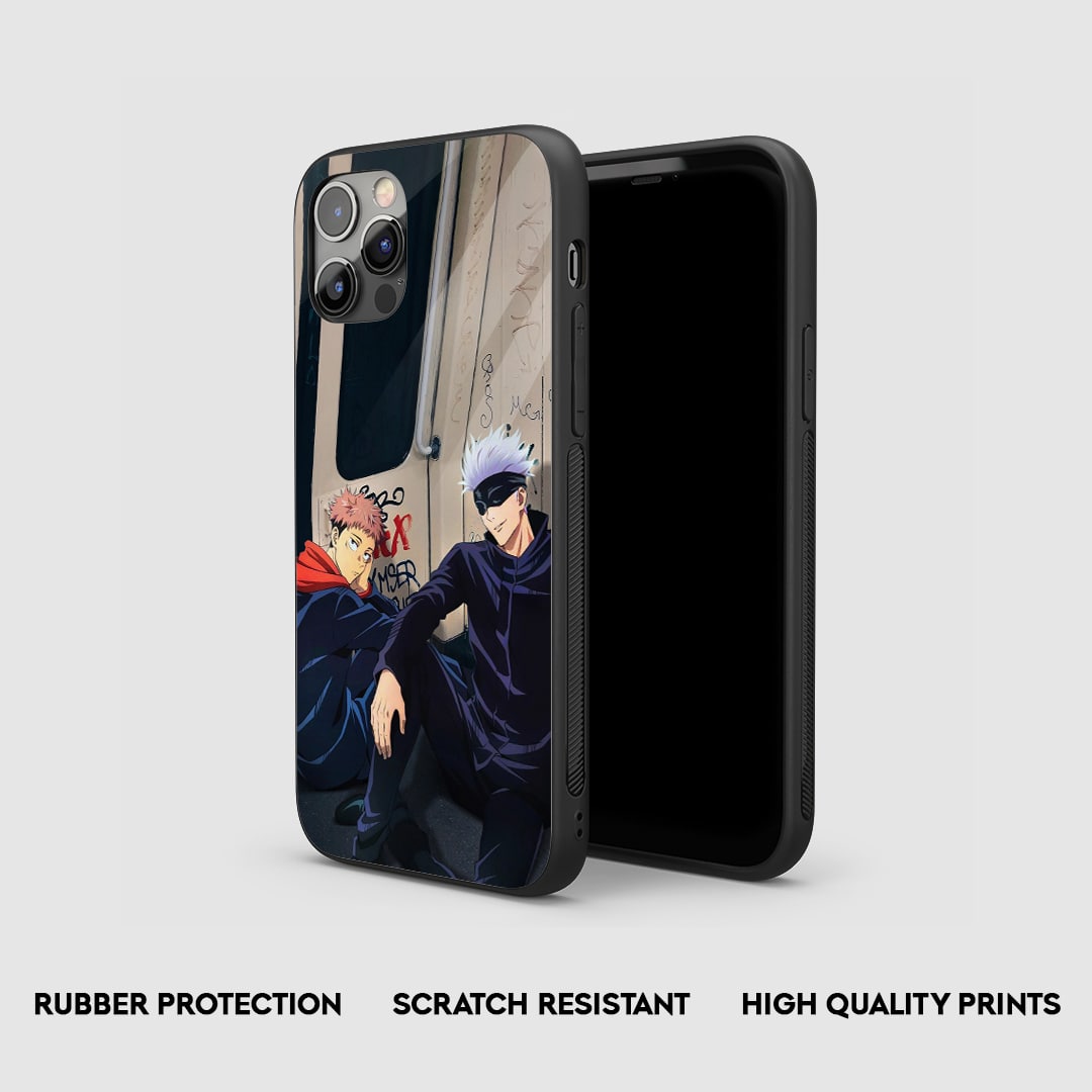 Side view of the Gojo Yuji Armored Phone Case, highlighting its thick, protective silicone.