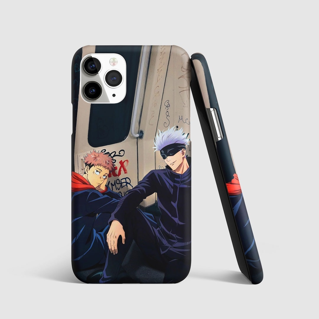 Gojo Satoru and Yuji Itadori in action pose on phone cover.