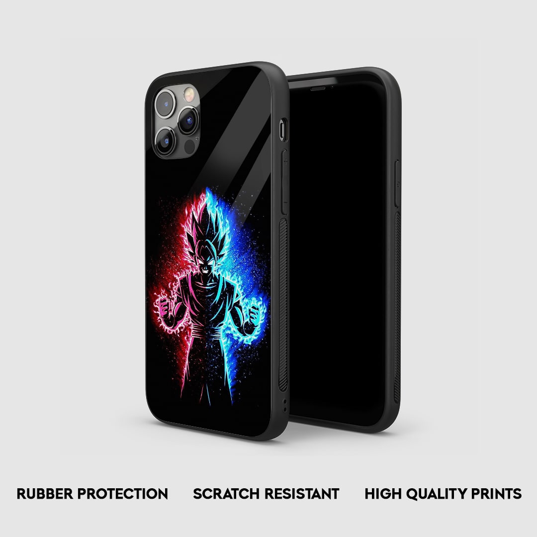 Side view of the Goku Fusion Armored Phone Case, highlighting its thick, protective silicone.