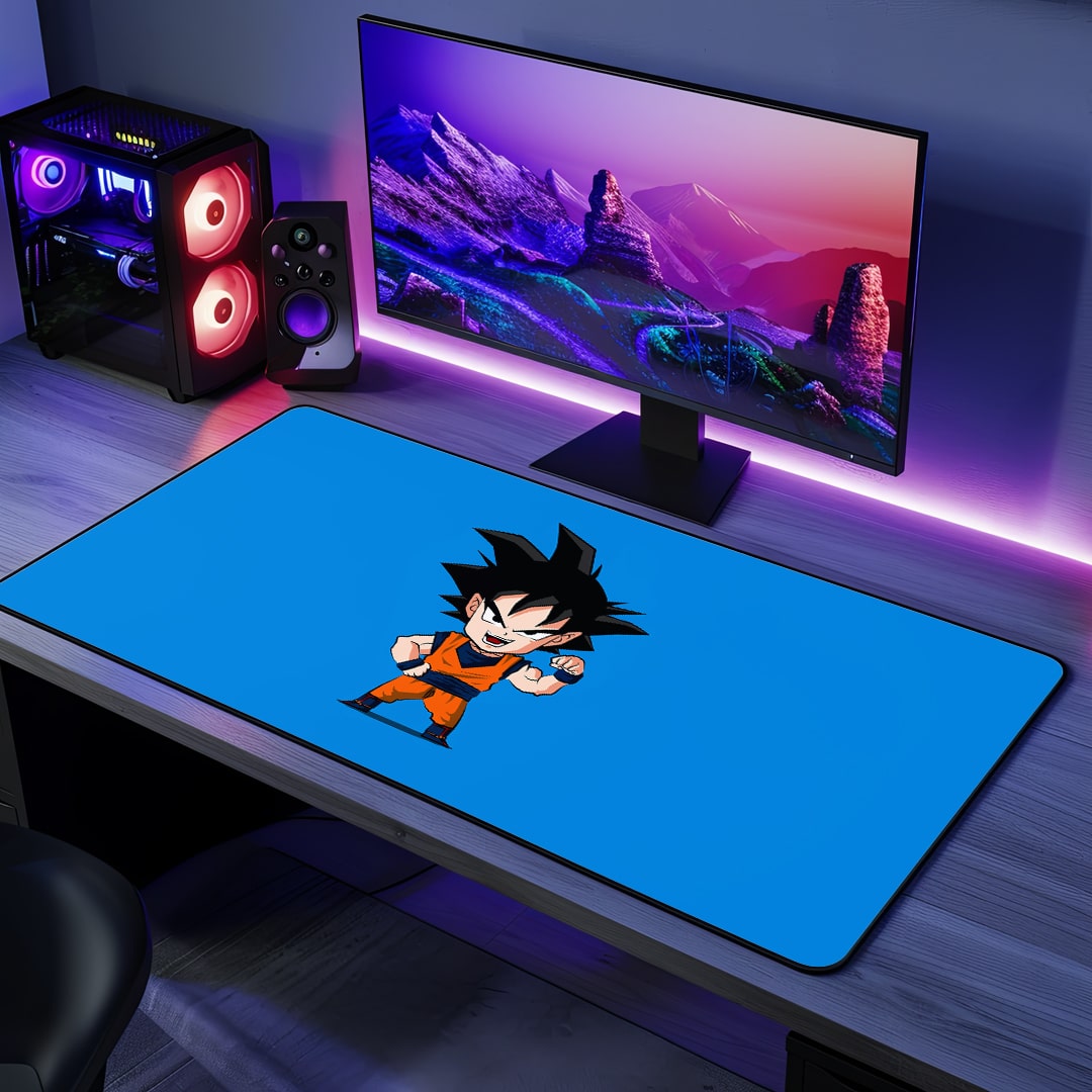 Goku Chibi Desk Mat with cute anime design