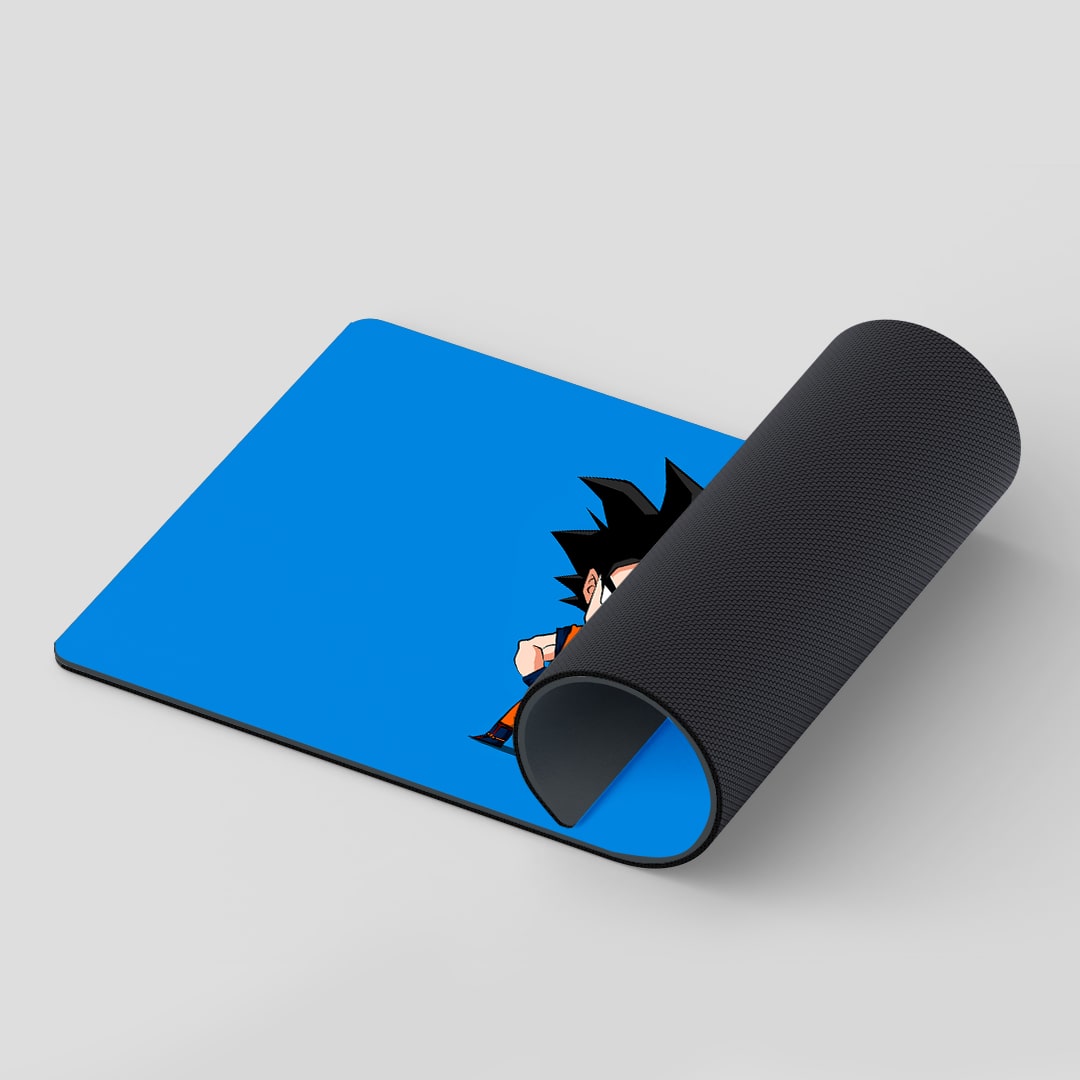 Smooth Goku Chibi themed desk mat for fans