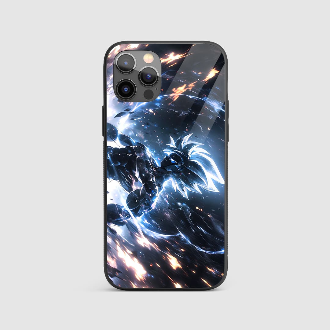 Goku Dark Silicone Armored Phone Case showcasing a shadowy, mysterious depiction of Goku.