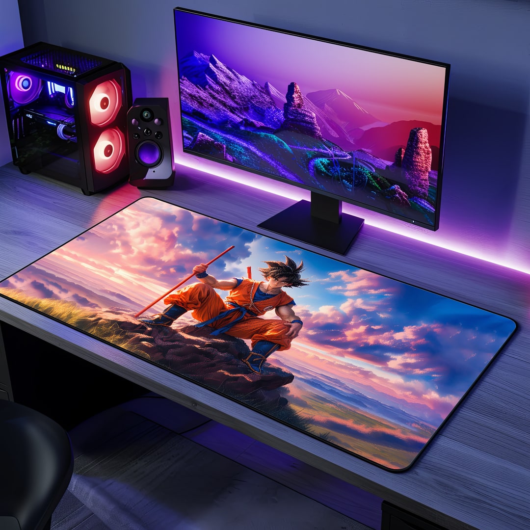 Goku Graphic Desk Mat with bold anime design
