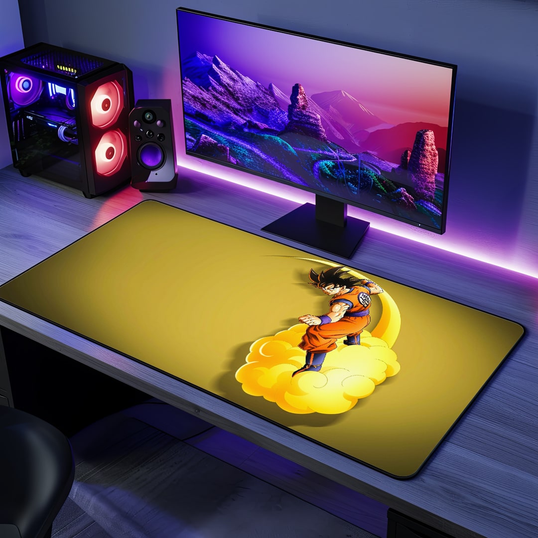 Goku Nimbus Desk Mat with vibrant anime design